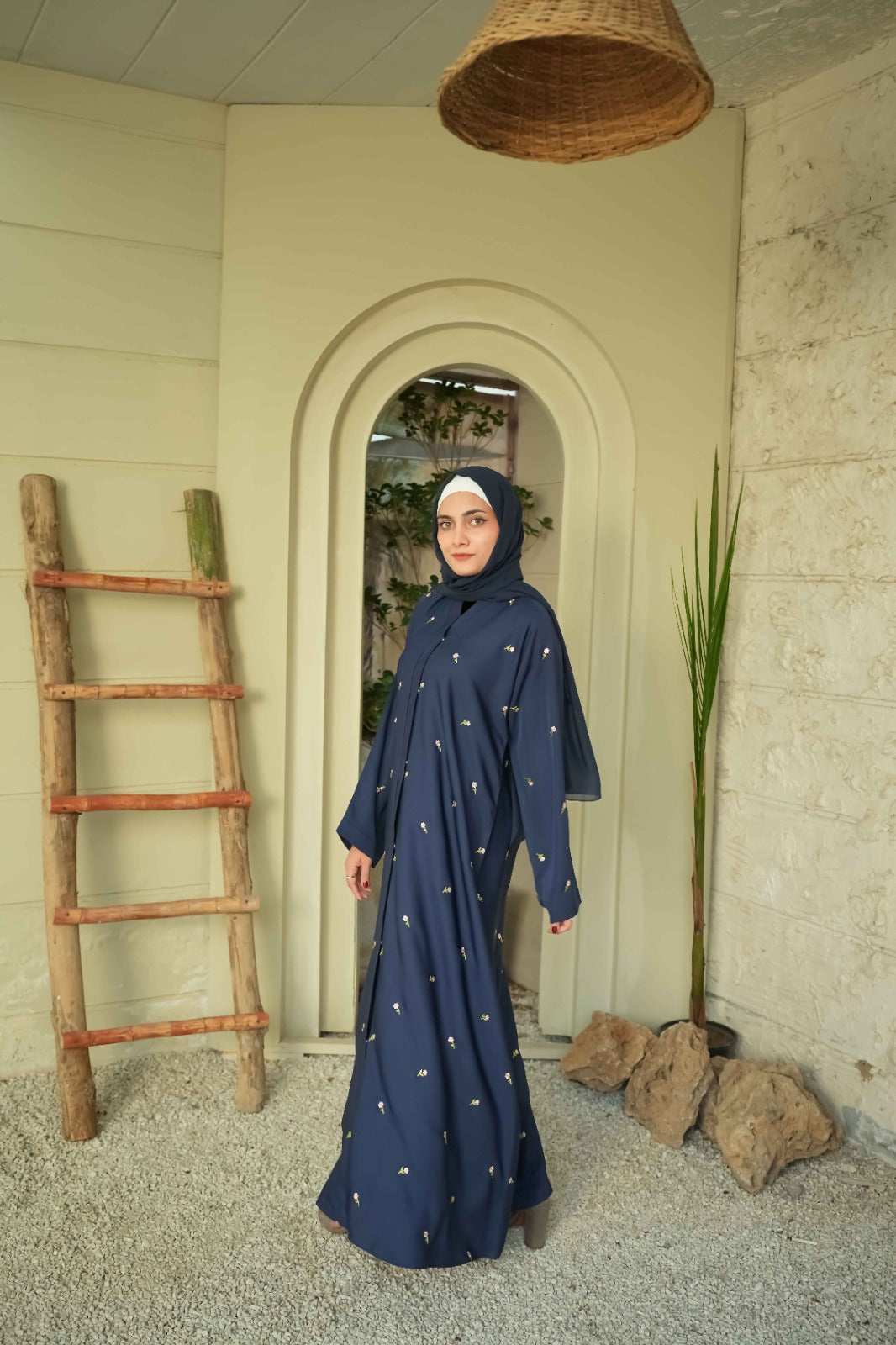 Midnight Florals Luxe Embroidered Abaya