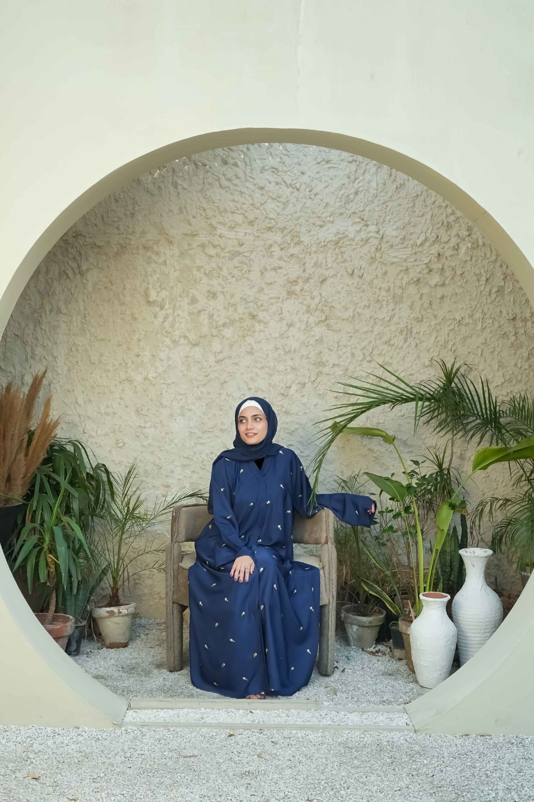 Midnight Florals Luxe Embroidered Abaya