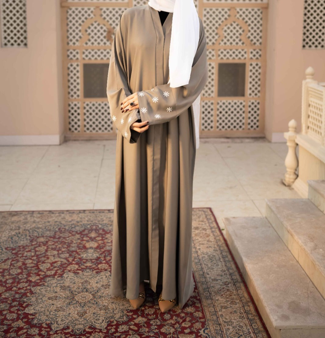 Sage Bloom Embroidered Abaya