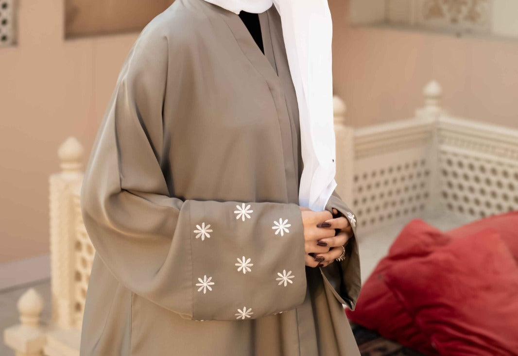 Sage Bloom Embroidered Abaya