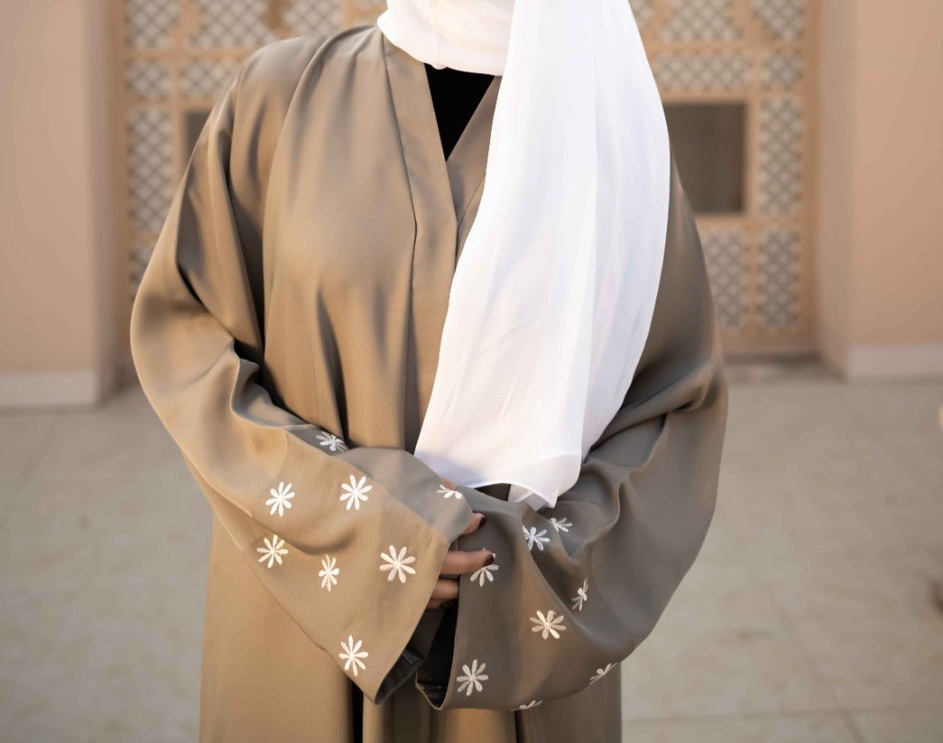 Sage Bloom Embroidered Abaya