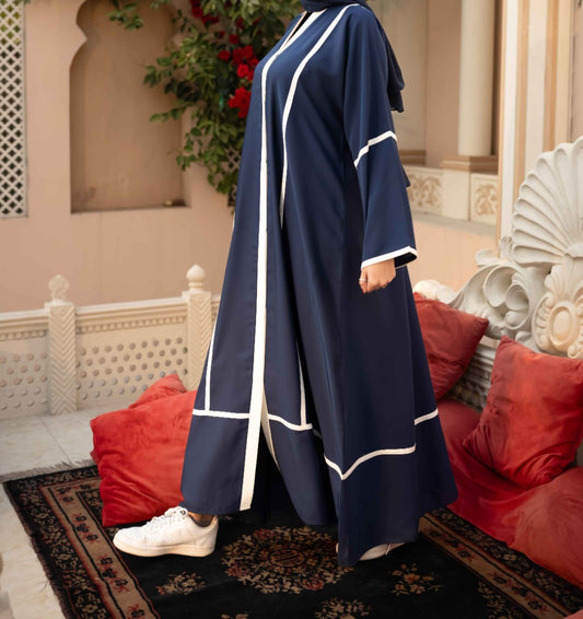 Moonlit Contour Two-Tone Abaya